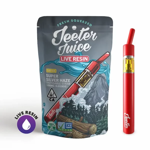 Jeeter Juice Disposable Live Resin Straw – Super Silver Haze Jeeter Juice Disposable Live Resin Straw – Super Silver Haze
